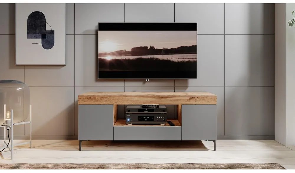 Dulap TV Giuseppo  (stejar lancaster + gri). 1098649