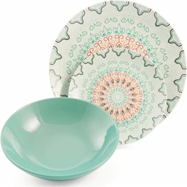 Set veselă din gresie și porțelan 18 piese Villa d'Este Sharm