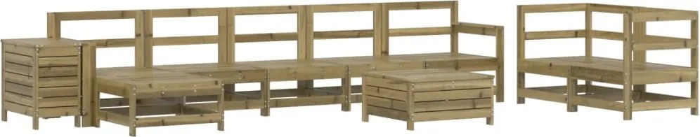 vidaXL Set canapea de grădină, 10 piese, lemn de pin tratat