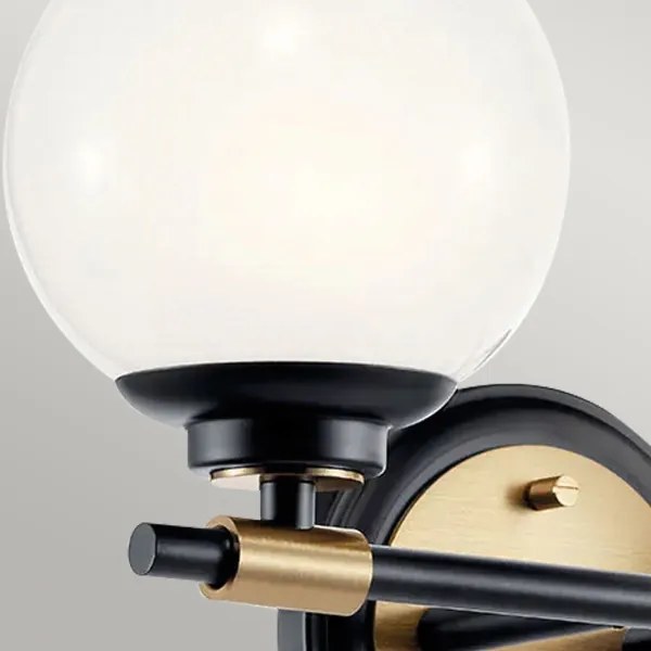 Kichler KL-BENNO2-BK-CPZ-LED Aplica de baie BENNO 2xLED/3W/230V negru/auriu IP44