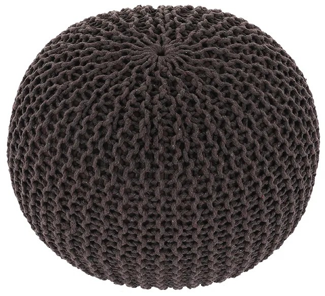 Pouf tricotat bumbac Culoare Maro, TAMAN TYP 2