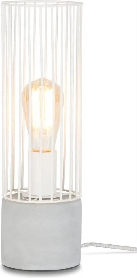 Veioza design modern cu baza din ciment, Memphis alb MEMPHIS/T/W