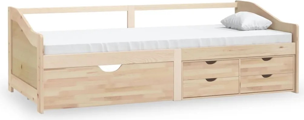 vidaXL Pat de zi cu 3 locuri cu sertare, 90x200 cm, lemn masiv de pin