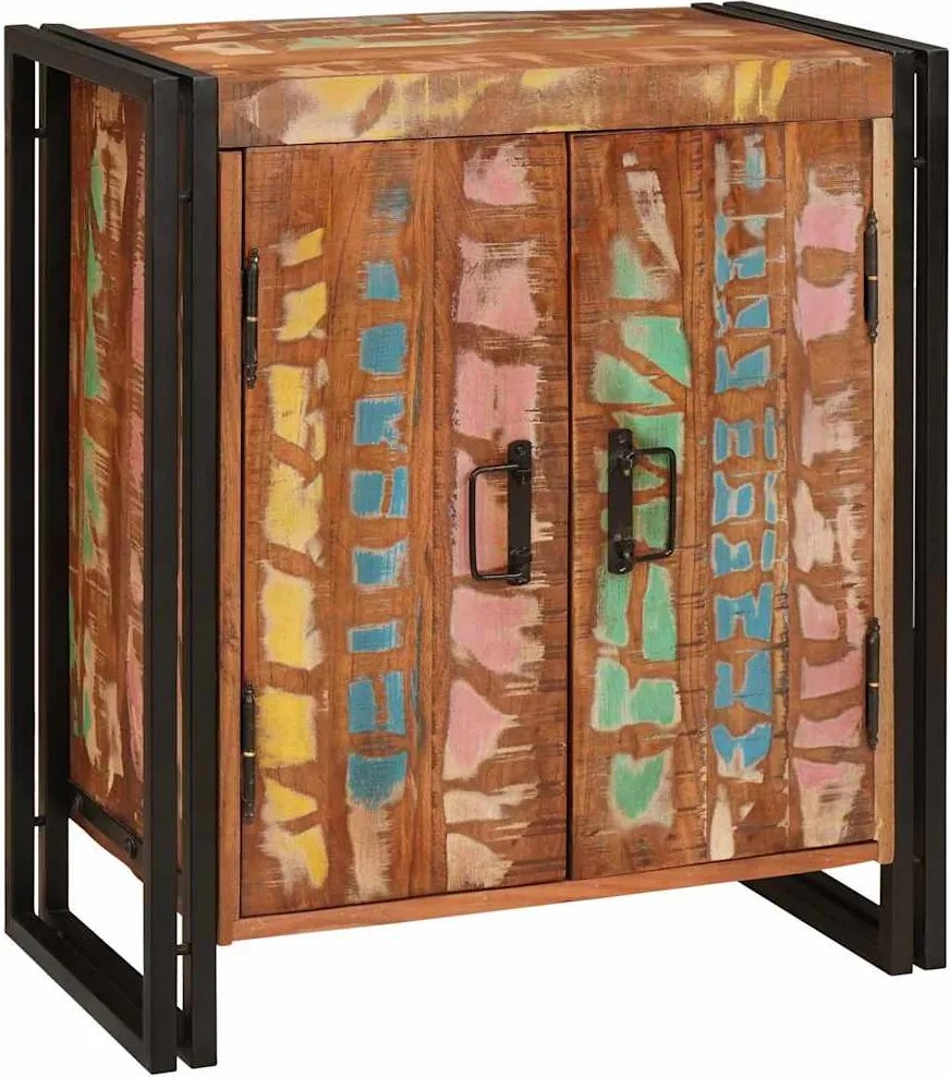 vidaXL Dulap de noapte Multicolour 66 x 35 x 76 cm Lemn masiv reciclat