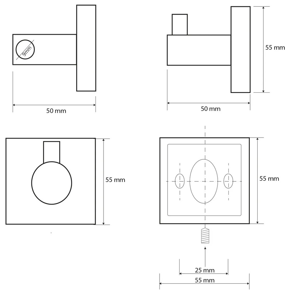SAPHO XQ203 X-Square cârlig, argintiu