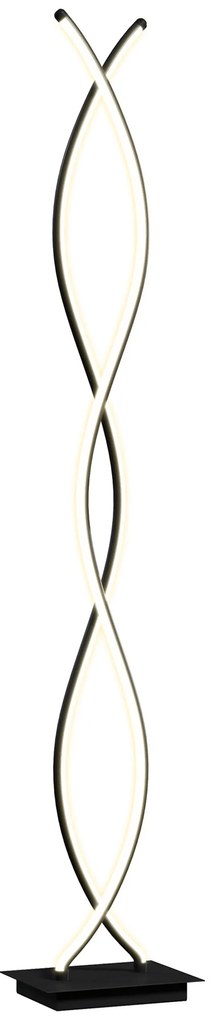HOMCOM Lampadar de salon cu design spirală dublă, 3 niveluri de luminozitate, comutator de picior, modern și elegant, negru | Aosom Romania