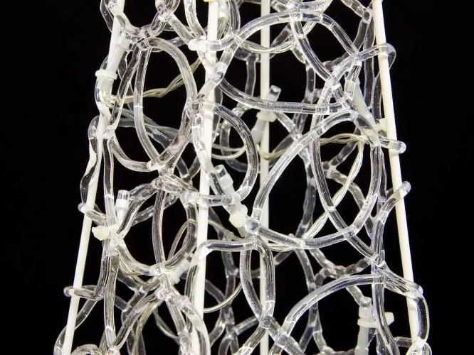 Decor de Crăciun piramidă acrilică 60 cm-alb rece,pe baterie