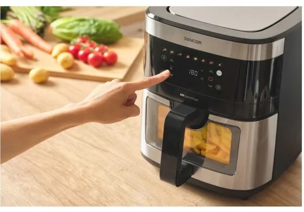 Friteuză cu aer cald Sencor 9 l 1700W/230V negru/crom mat