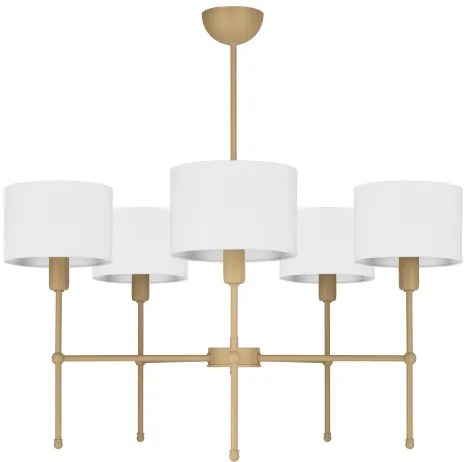 Lustră pe tijă MADELA 5xE14/40W/230V alb/bej