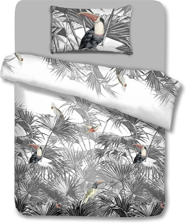 Lenjerie de pat din bumbac AmeliaHome Toucan, 135 x 200 cm