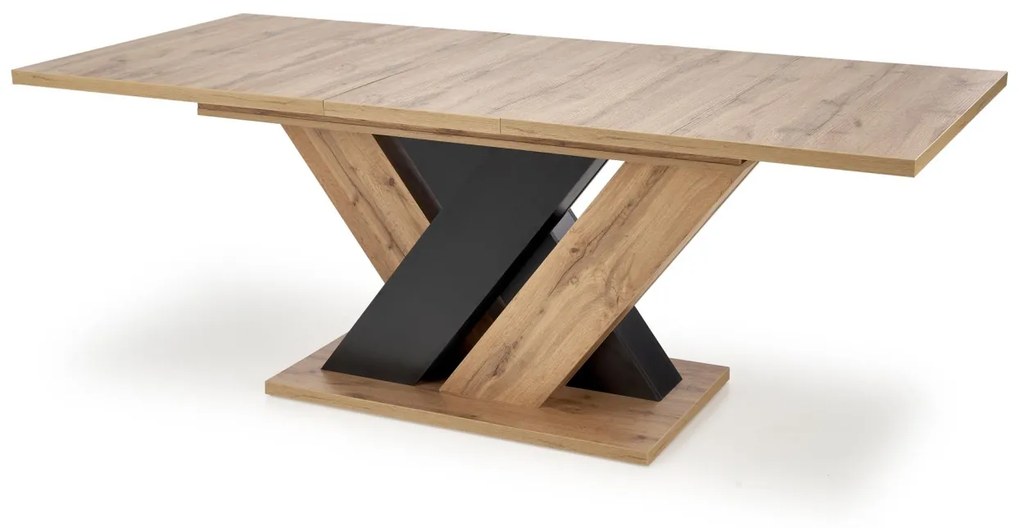 Masa extensibila Brandon stejar wotan/negru L160-200 cm