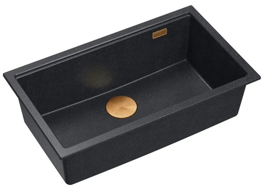 Chiuveta compozit sub blat Quadron Logan 110 negru diamant - cupru 76x44 cm