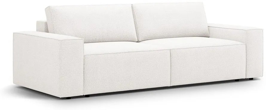 Canapea albă extensibilă cu tapițerie din țesătură bouclé 247 cm Jodie – Micadoni Home