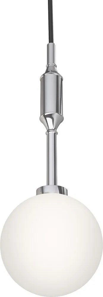 Pendul suspendat din metal crom 33cm si glob sticla Ero I