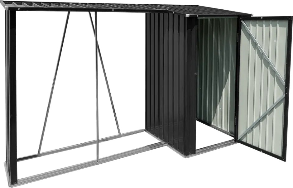 şopron din lemn cu şopron, 270x104x159 cm, antracit, ARPOL TYP 2