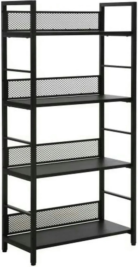 Etajera RAW R4, negru, PAL laminat/metal, 60x28x121 cm