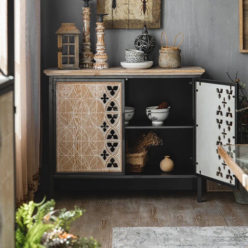 Bufet de bucatarie negru, lemn stil rustic DEPRIMO 17175 by Deprimo