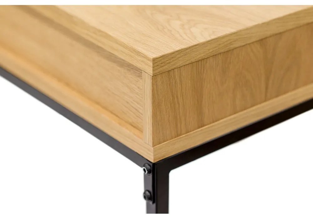 Birou cu blat cu aspect de lemn de stejar 35x100 cm Frame – Woodman