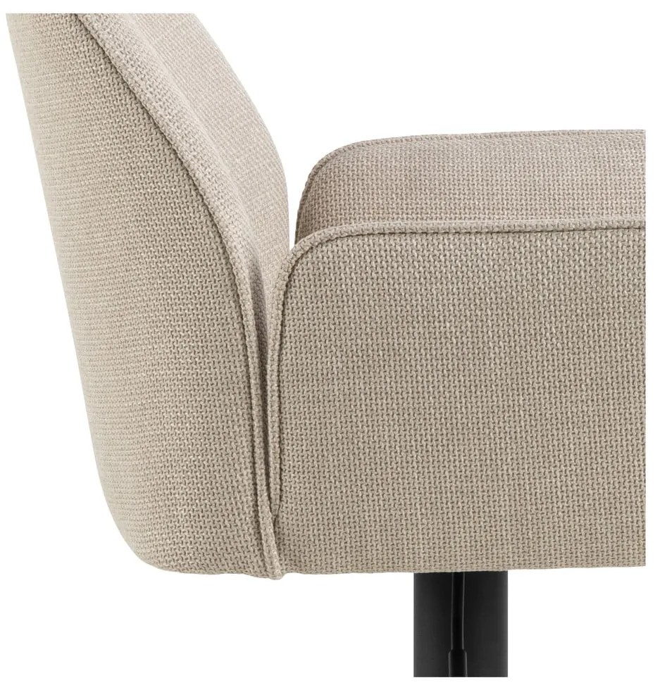 Scaun de bar bej cu înălțime ajustabilă, cu cotiere (înălțime șezut 85 cm) Glenda – Actona