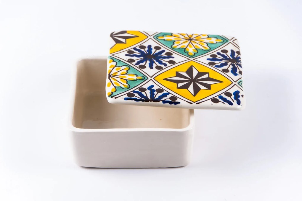 Cutie de depozitare din ceramică decorativă Losange