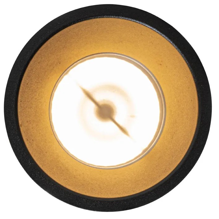 Set de 6 Spoturi încastrate moderne Negre cu auriu GU10 70mm IP44 - Dept