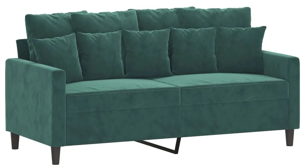 359305 vidaXL Canapea cu 2 locuri, verde închis, 140 cm, catifea