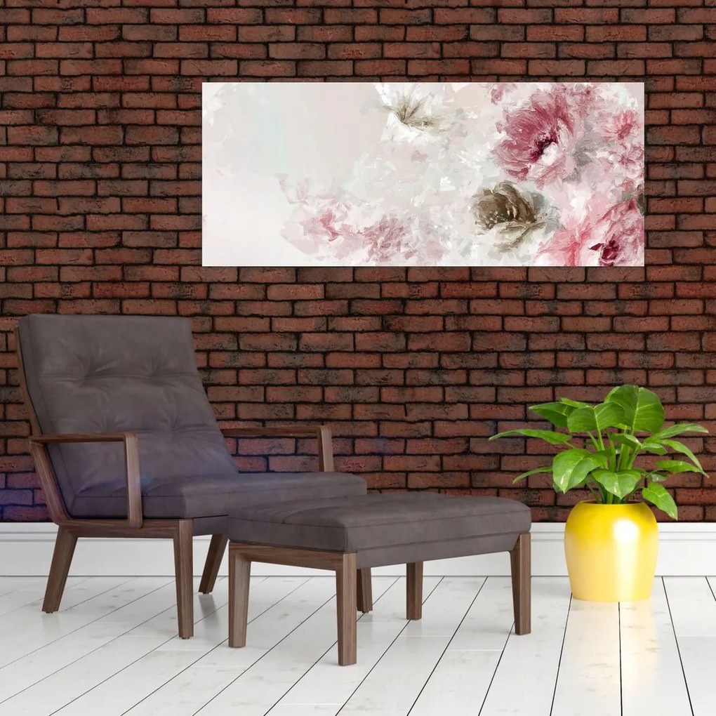 Tablou - Pictura flori roz (120x50 cm)