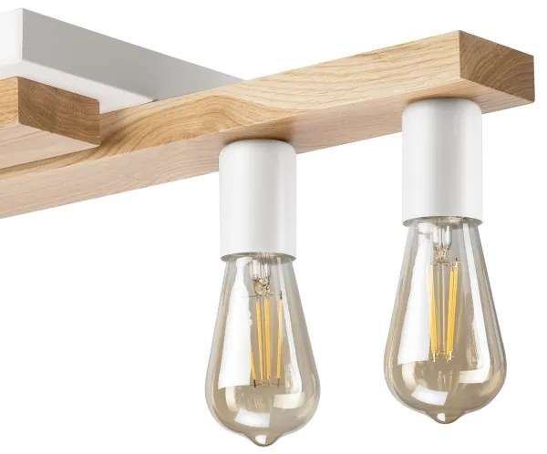 Lustră aplicată MATTE 4xE27/15W/230V alb/stejar