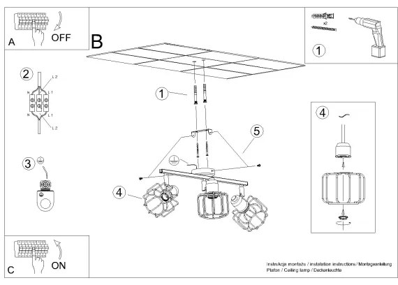 Spot de perete BELUCI 3xE14/40W/230V alb Sollux SL.1113