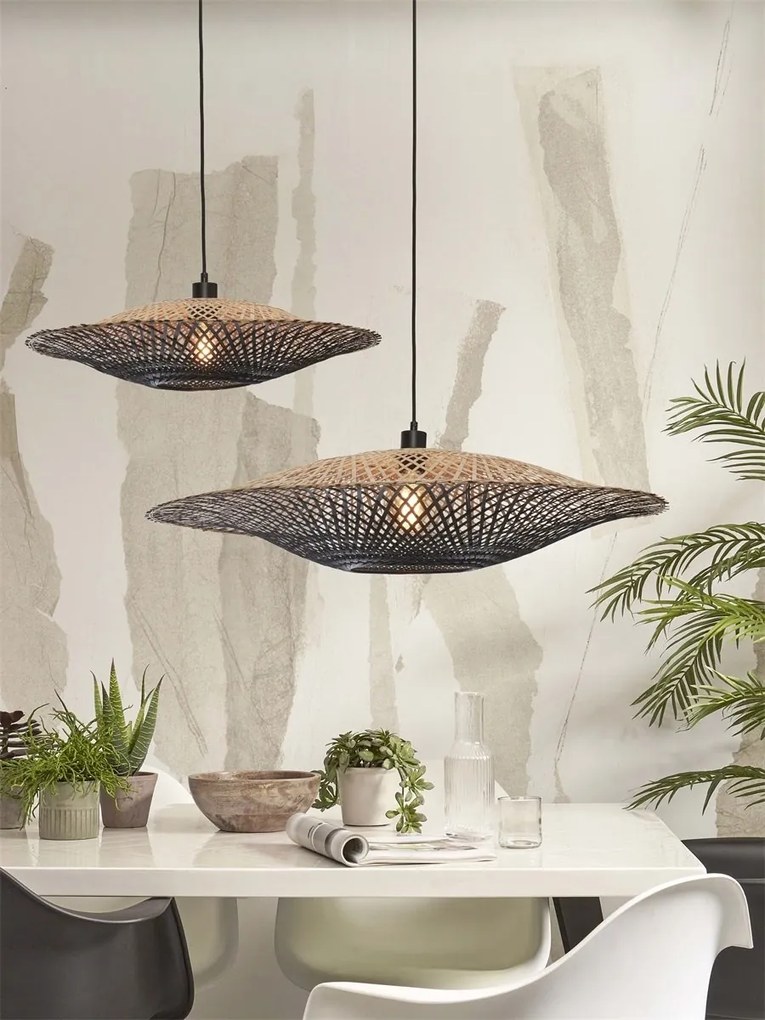 Lustra/Pendul eco din bambus Kalimantan 87cm nat/bl
