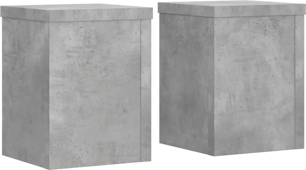 vidaXL Suport de plante, 2 buc., gri beton, 15x15x20 cm lemn prelucrat