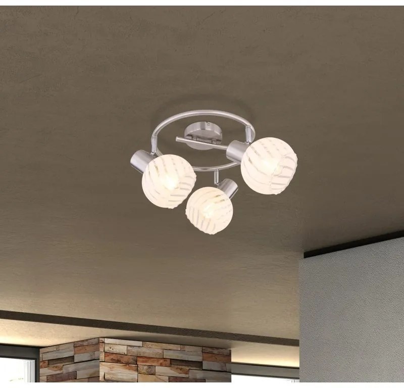 Plafoniera cu 3 spoturi design modern WILLY nichel