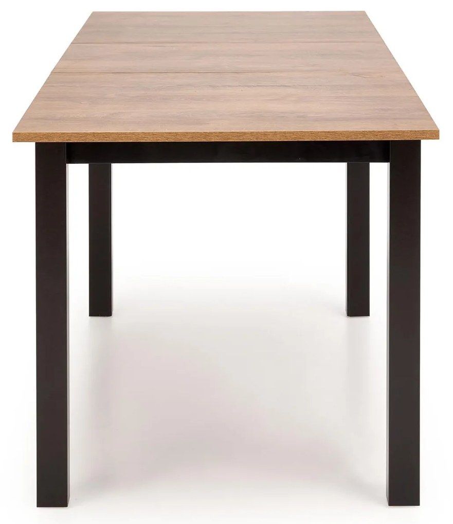 Masă de sufragerie extensibilă Tentempies (stejar hnedý + negru) (pentru 4-6 persoane). 1116984