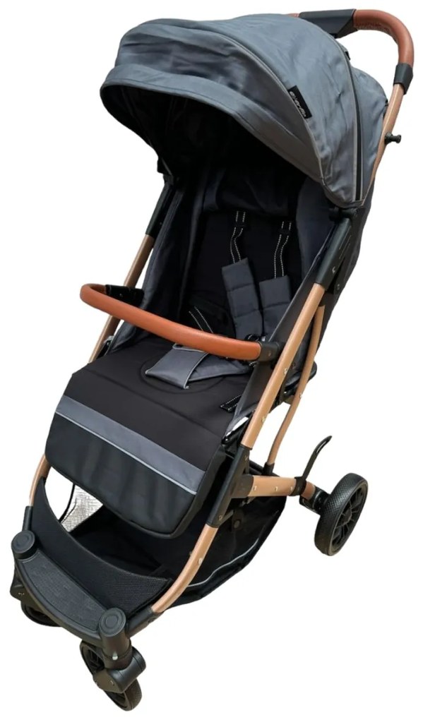 Carucior sport cu functie de pliere tip troller, sezut reglabil, husa pentru picioare si geanta 6-36 luni, Gri - CPC-62-gri