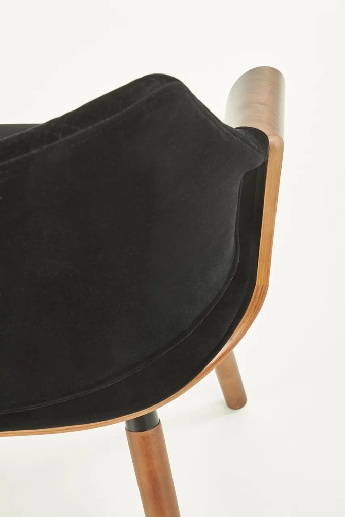 Scaun K396 material catifea negru nuc