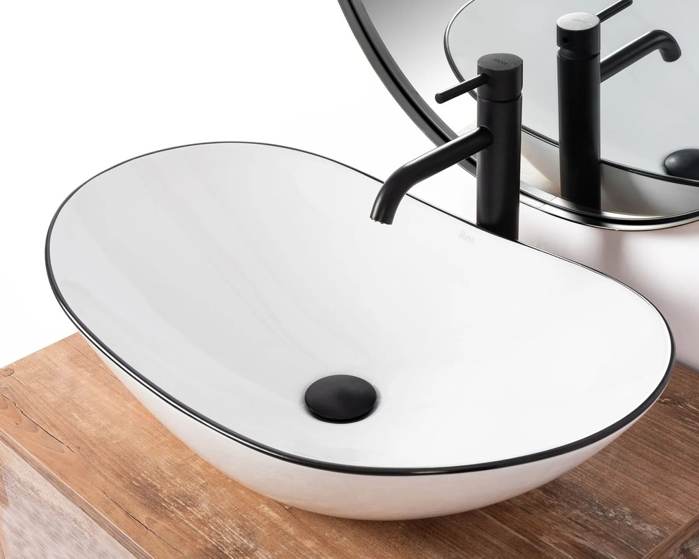 Lavoar Royal ceramica sanitara White /Black Edge – 62,5 cm