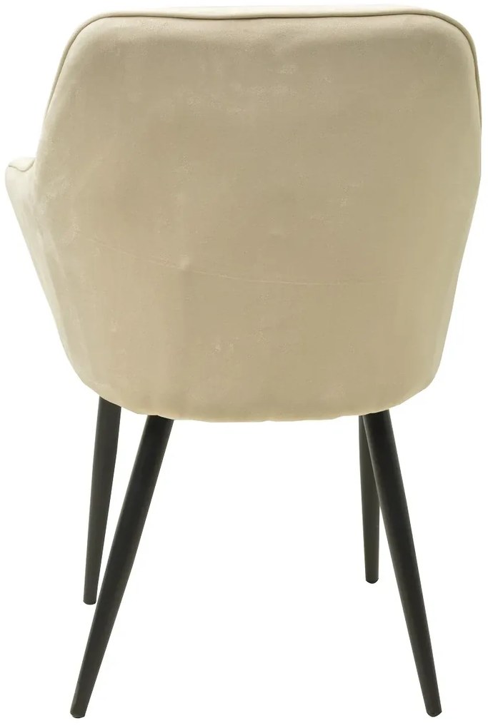 RESIGILAT- Scaun dining, cadru metalic negru, tapiterie catifea, Bej