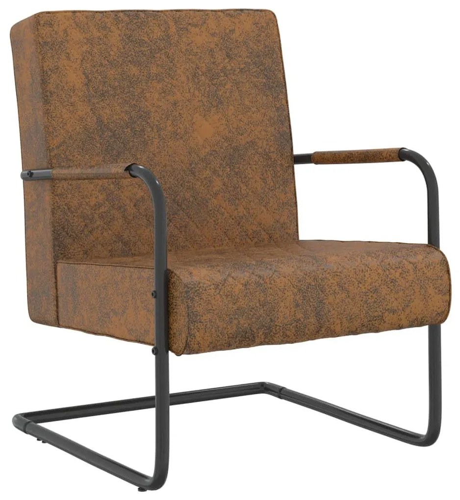 vidaXL Scaun tip consolă, maro, material textil