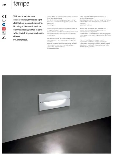 Redo 90009 - Lampă LED de orientare pentru exterior TAMPA, 11W, 230V, IP54, albă