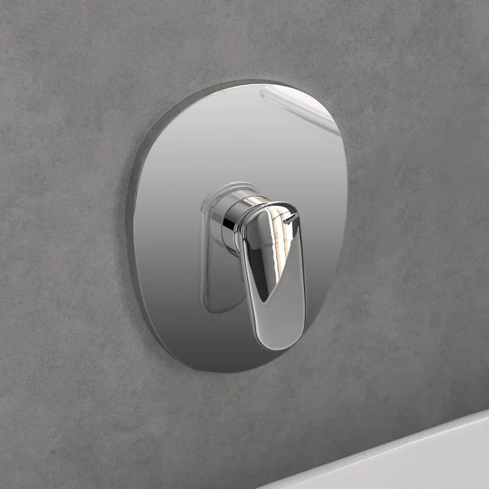 Baterie dus incastrata Villeroy&Boch Antao crom lucios fara corp ingropat