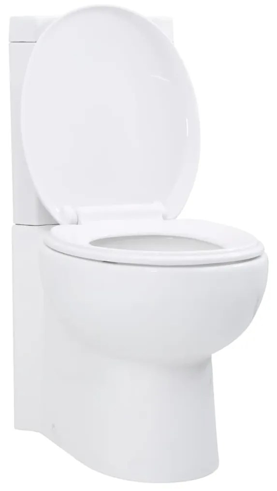 141133 vidaXL Vas toaletă din ceramică, WC baie de colț, alb