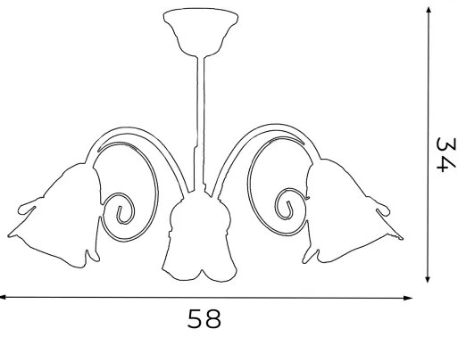 Lustră pe tijă KOKARDA 3xE14/60W/230V