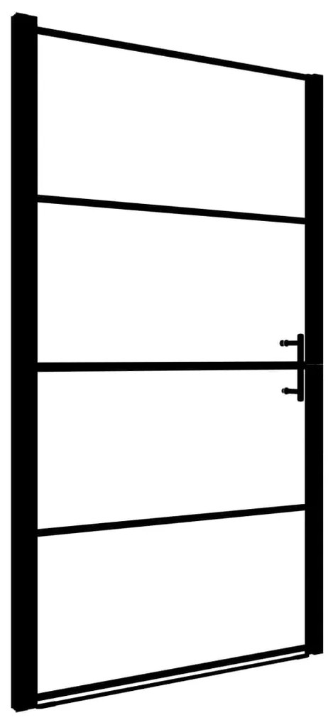 Usa de dus, negru, 81 x 195 cm, sticla securizata 81 x 195 cm, Transparent