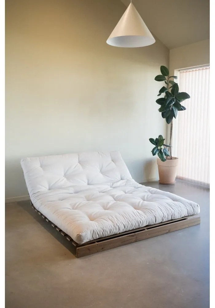 Canapea bej extensibilă cu tapițerie din in 160 cm Roots – Karup Design