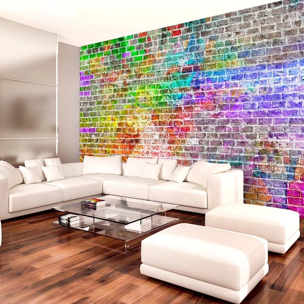 Fototapet Bimago - Rainbow Wall + Adeziv gratuit 300x210 cm