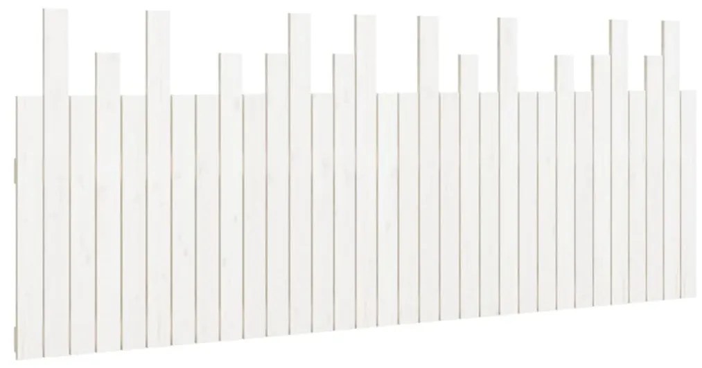 824779 vidaXL Tăblie de pat pentru perete, alb, 204x3x80 cm, lemn masiv pin
