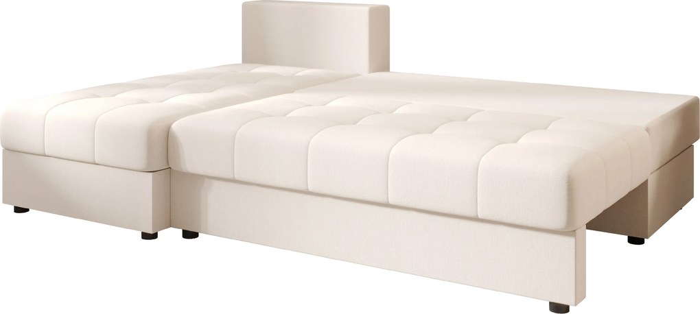 Coltar extensibil de colt VENORIA SLIM, crem, reversibil, 200x143 cm + 2 perne GRATUIT