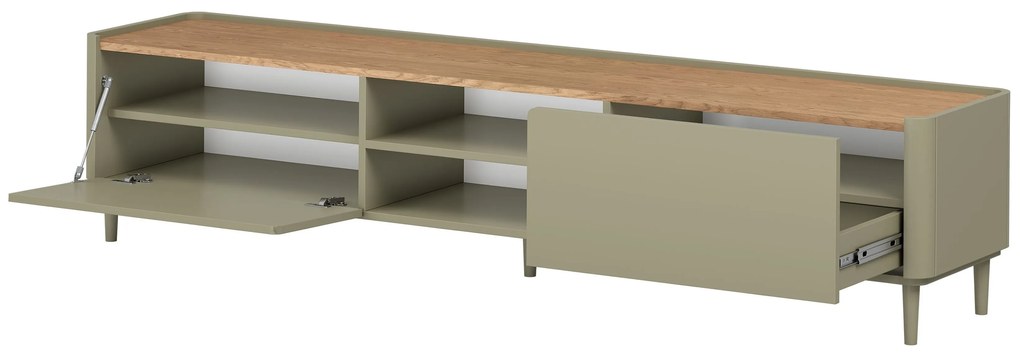 Comodă TV Elivo 220 cm pe picioare - eucalipt / stejar baltic dune