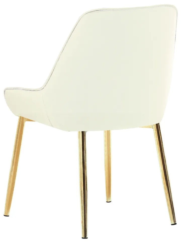 Scaun de dining, bej tesatura Velvet gold crom-auriu, PERLIA