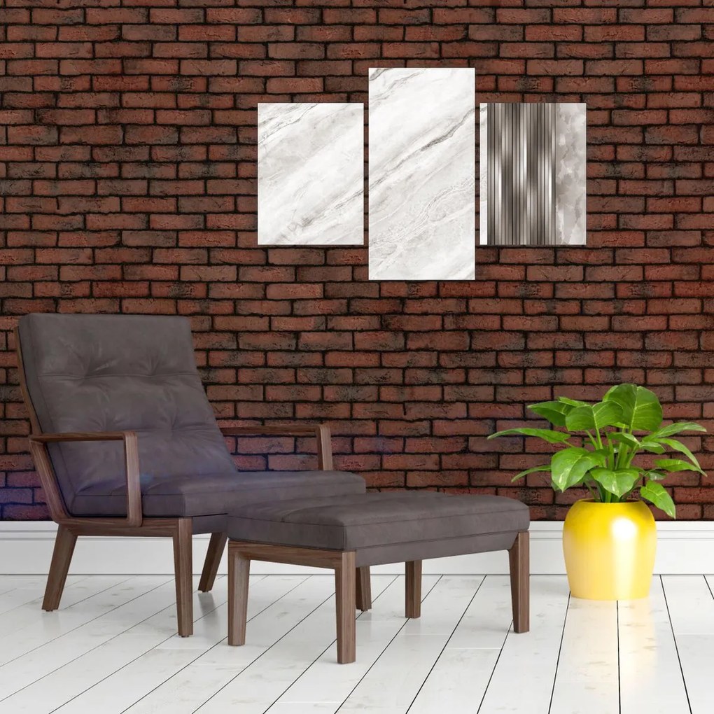 Tablou - Marmură cu linii argintii (90x60 cm)